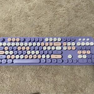 Purple and White Wireless Keyboard